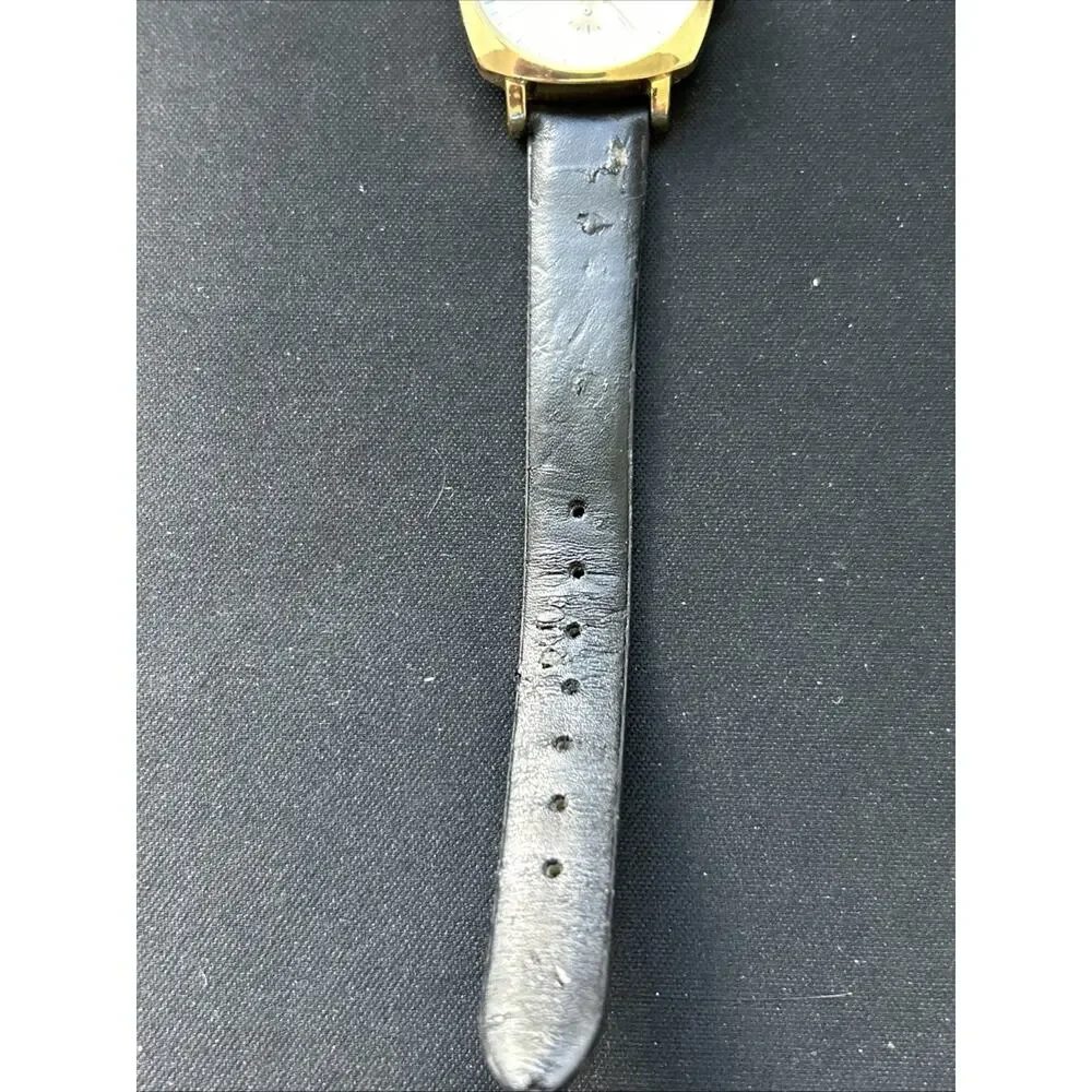 Gold Tone Black Band Women’s Quartz Watch